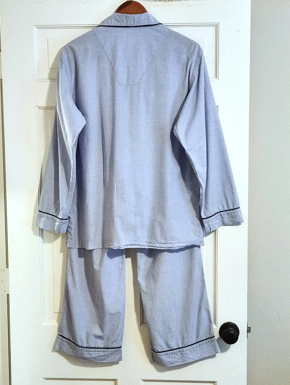💙Banana Republic💙 - Blue Two-Piece Cotton Pajama PJ Lounge Set w/Navy Piping